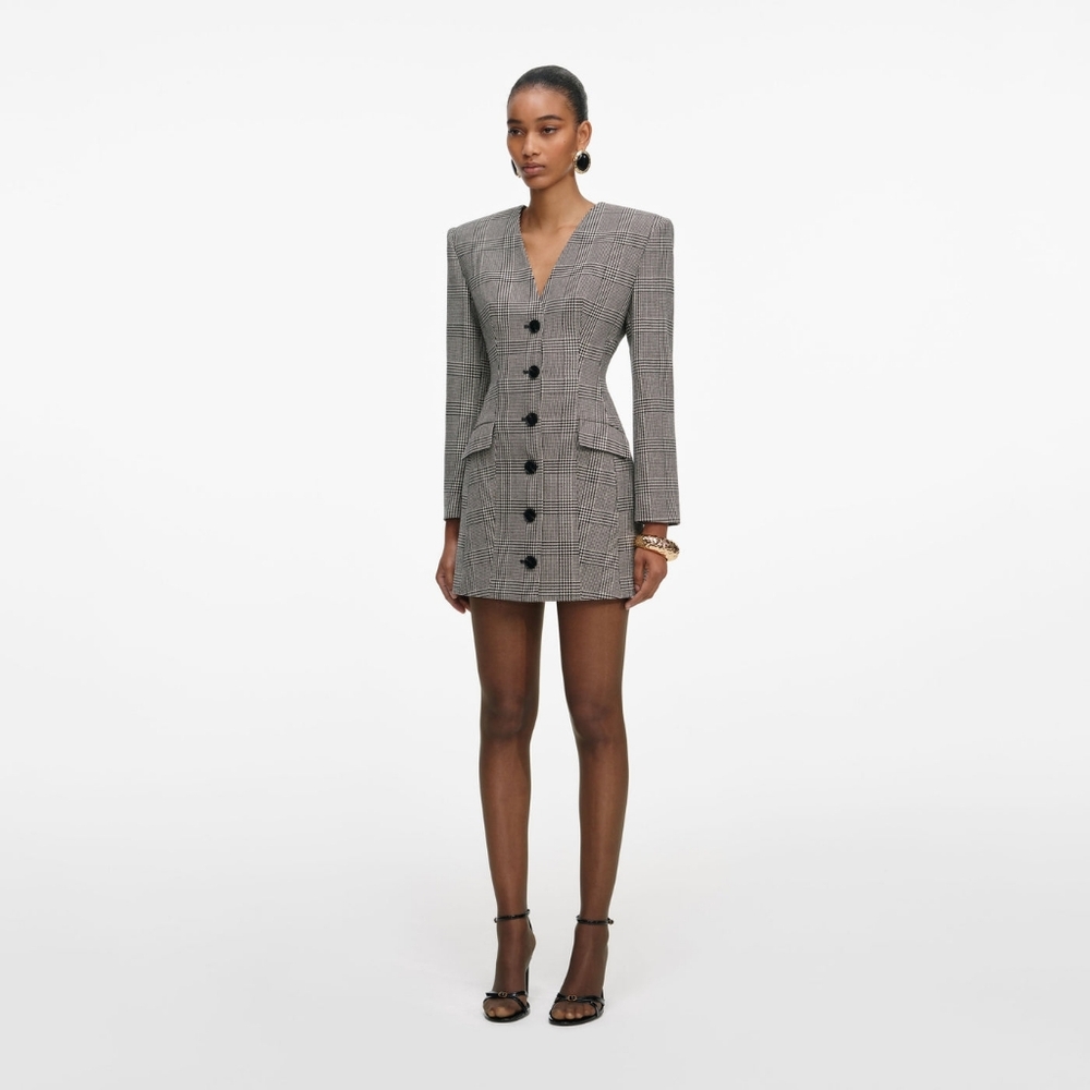 Self Portrait Check Blazer Mini Dress - Picture 2 of 9
